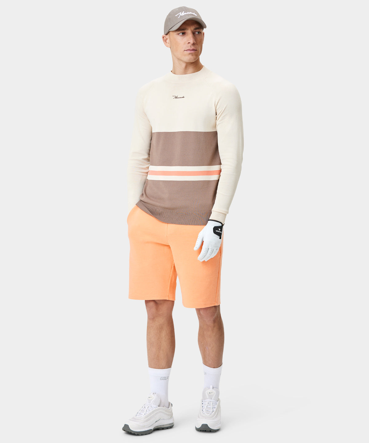 Tan Tech Jupiter Mock Neck Sweater Macade Golf