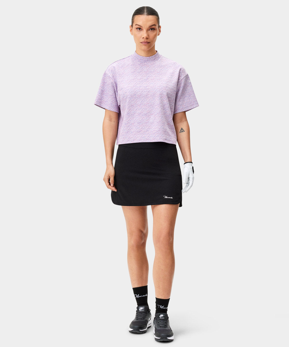 Ivy Heather Melange Crop Mock Tee Macade Golf