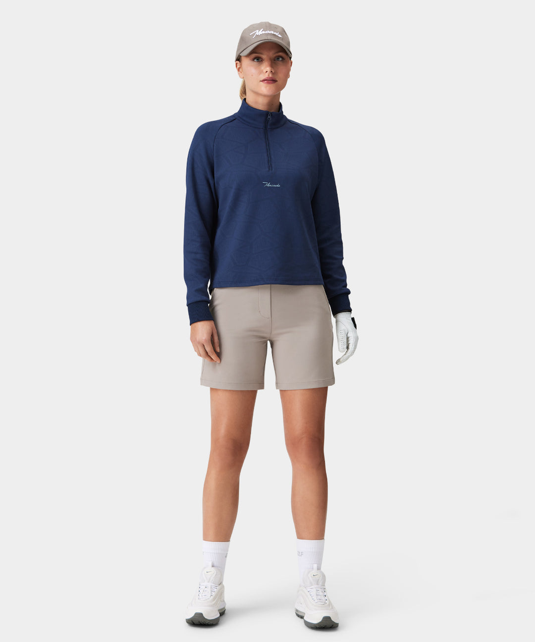 Dark Blue Tech Zip Sweater Macade Golf