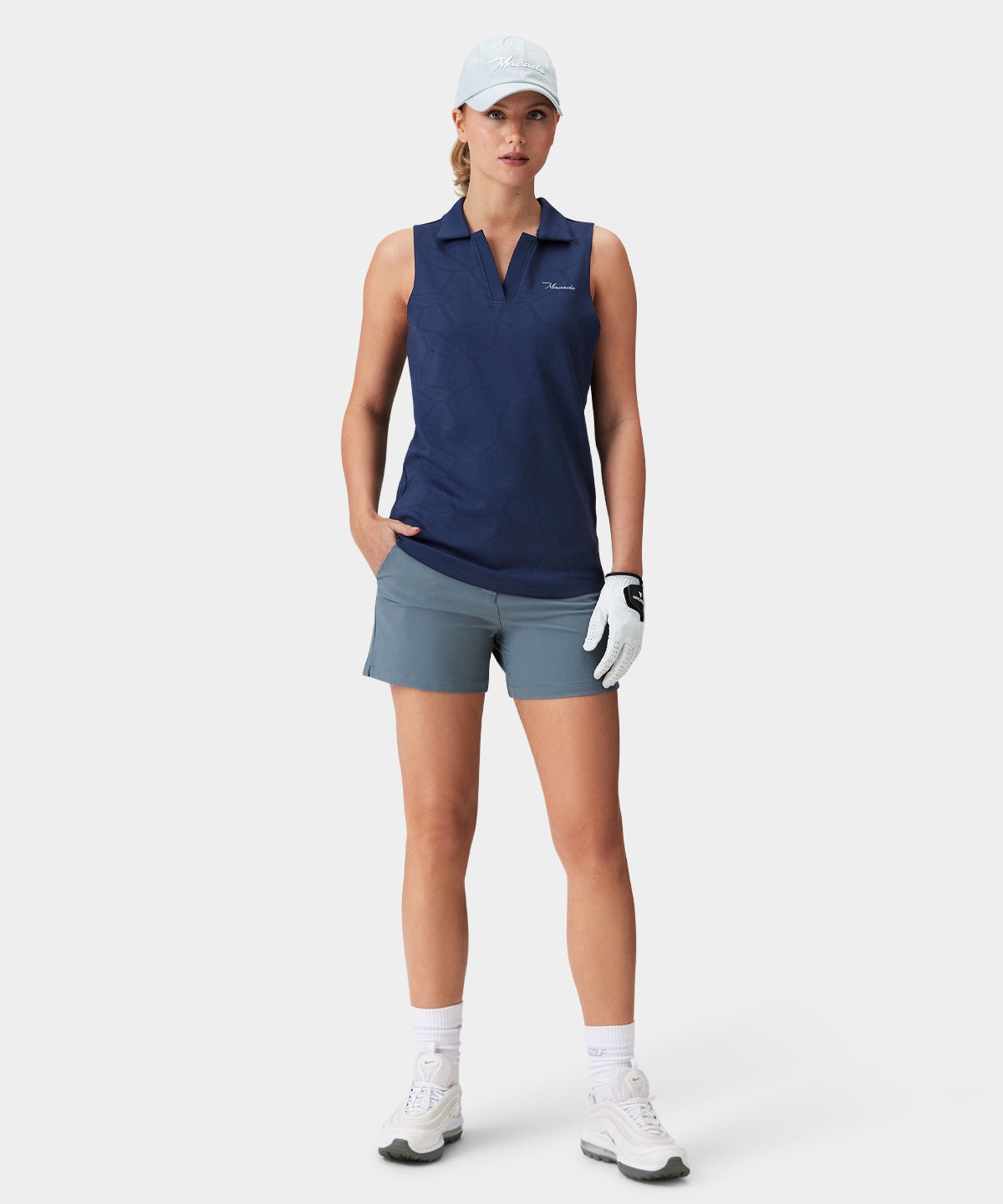 Dark Blue Tech Sleeveless Shirt Macade Golf