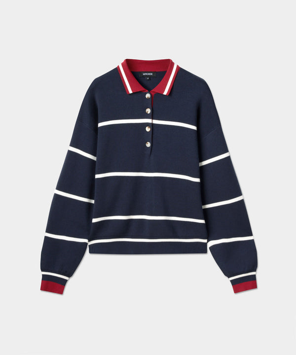 Club Knit Polo Sweater - Blue