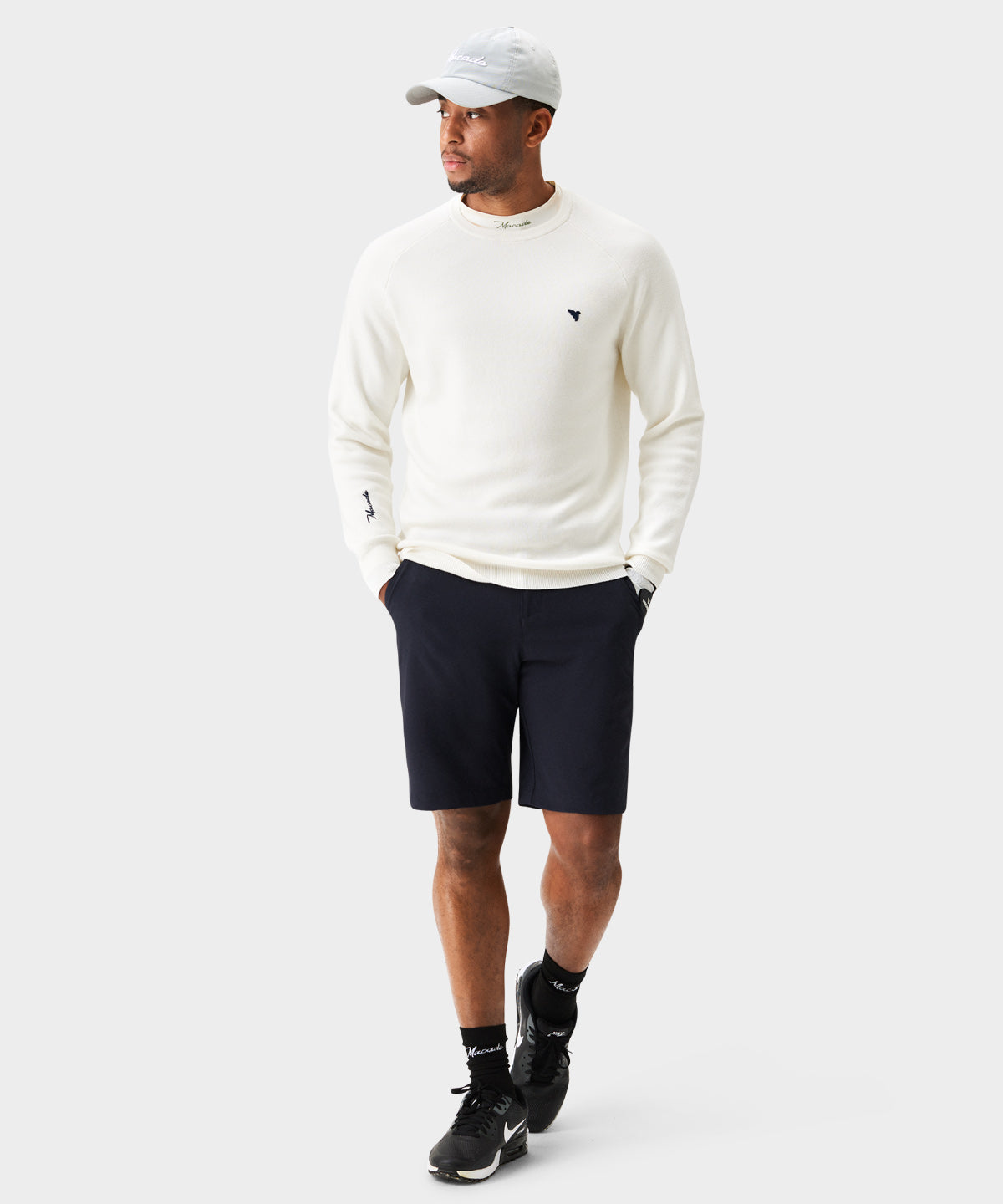 White TX Knit Crewneck Macade Golf