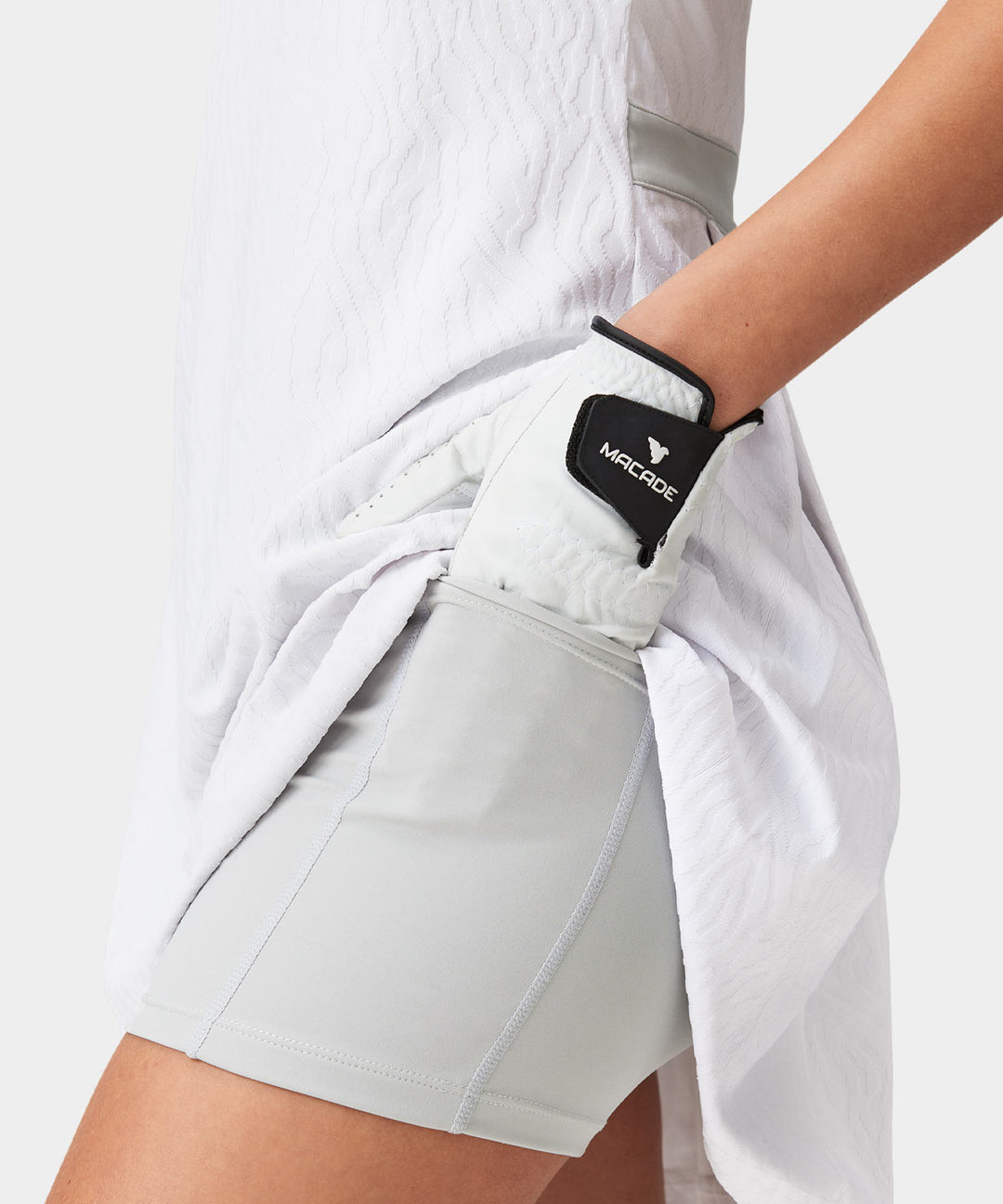 Nola White Mock Neck Dress Macade Golf