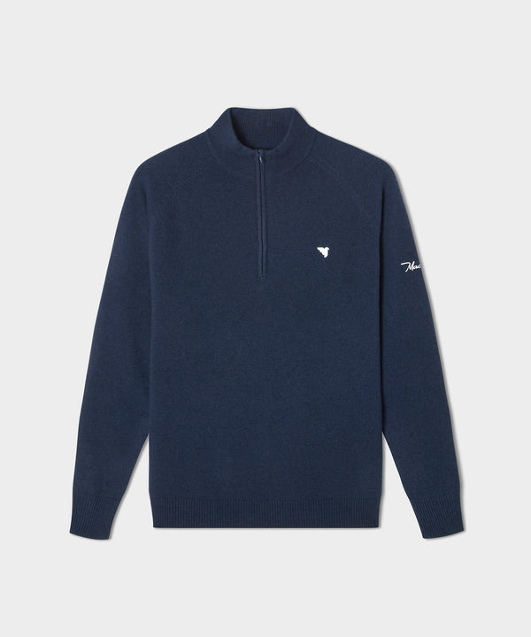 Bridge Merino Quarter Zip - Dark Blue