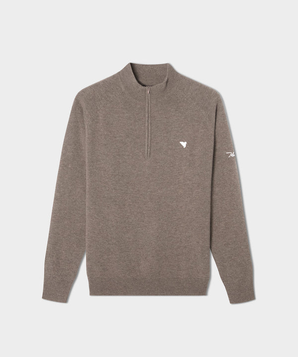 Bridge Merino Quarter Zip - Brown
