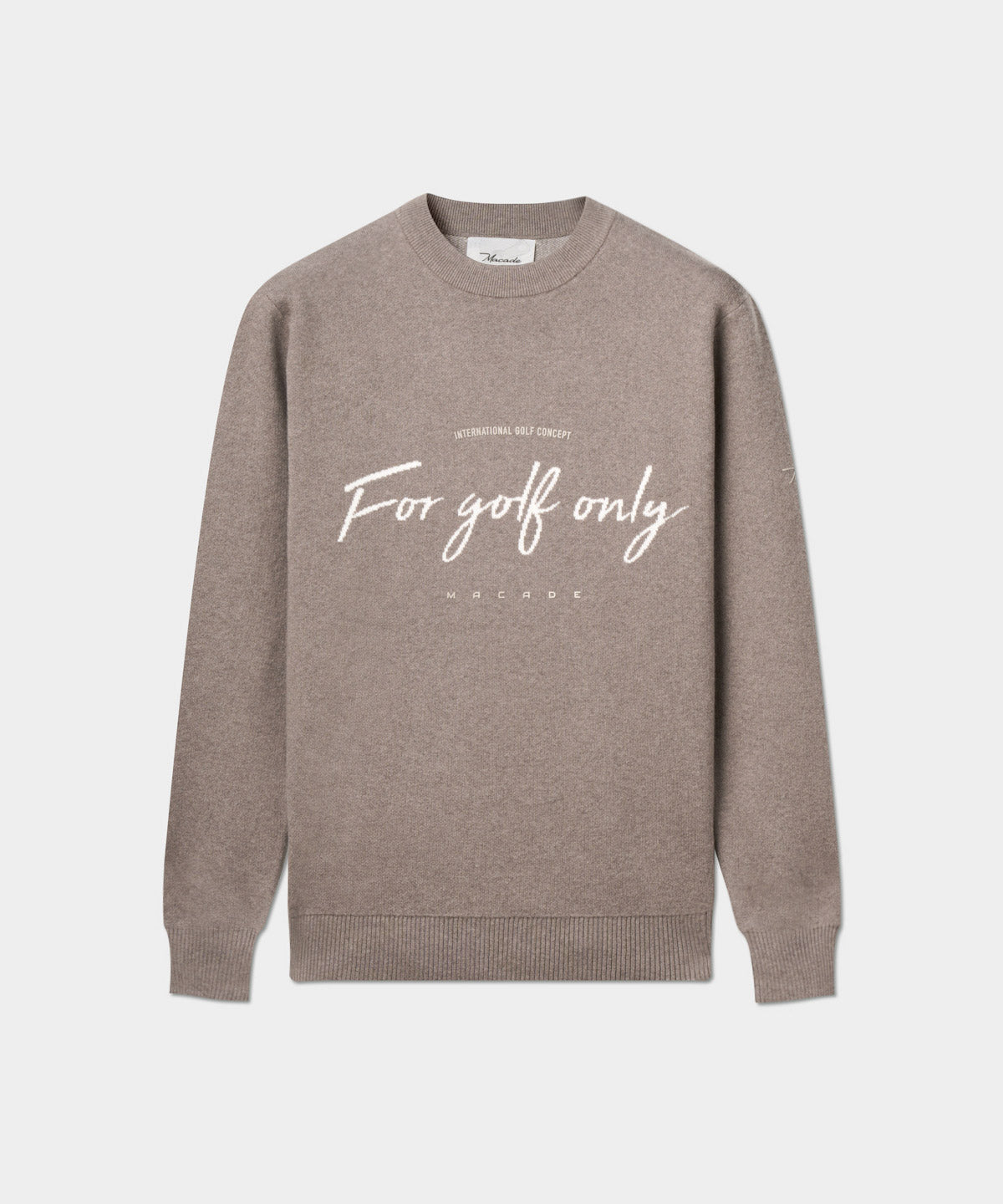 Brown Script Knit Crewneck