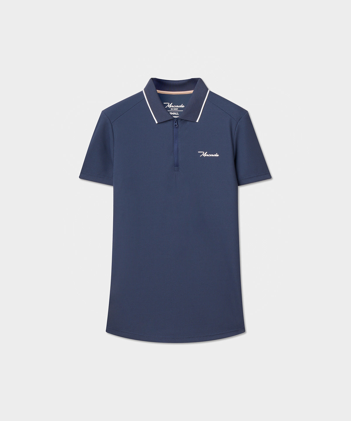 Cora Dark Blue Zip Polo Shirt