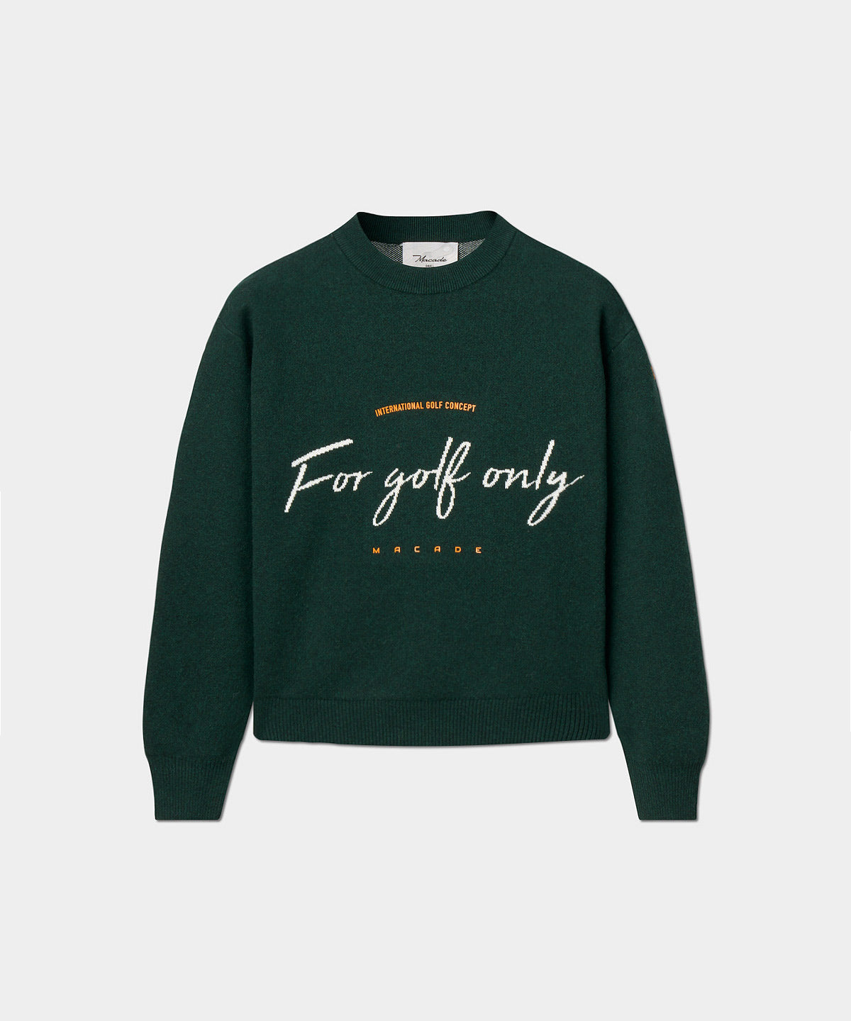 Green Script Oversized Knit Sweater