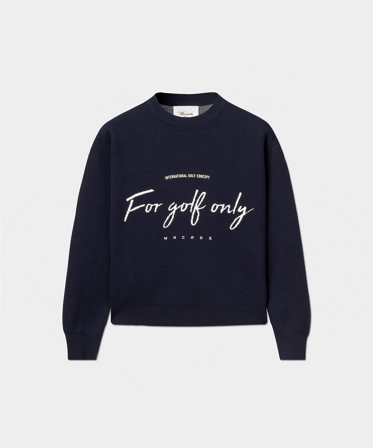 Navy Script Oversized Knit Sweater