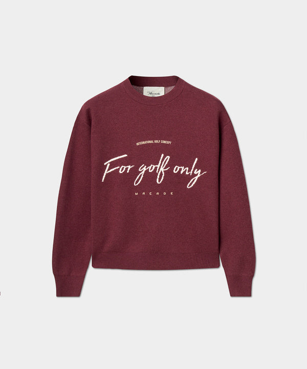 Script Oversized Knit Sweater - Ruby