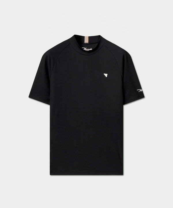 Tyler Mock Neck Tee - Black