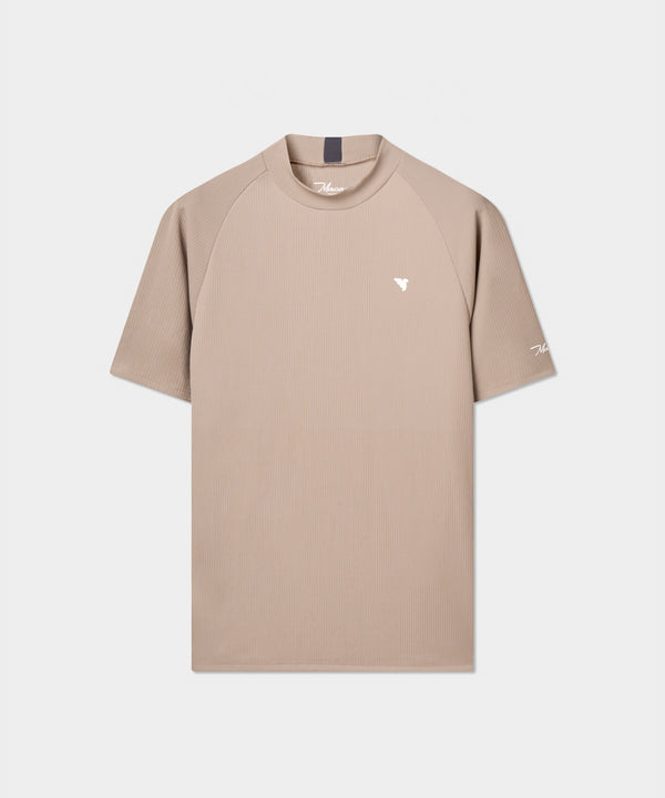 Tyler Mock Neck Tee - Light Brown