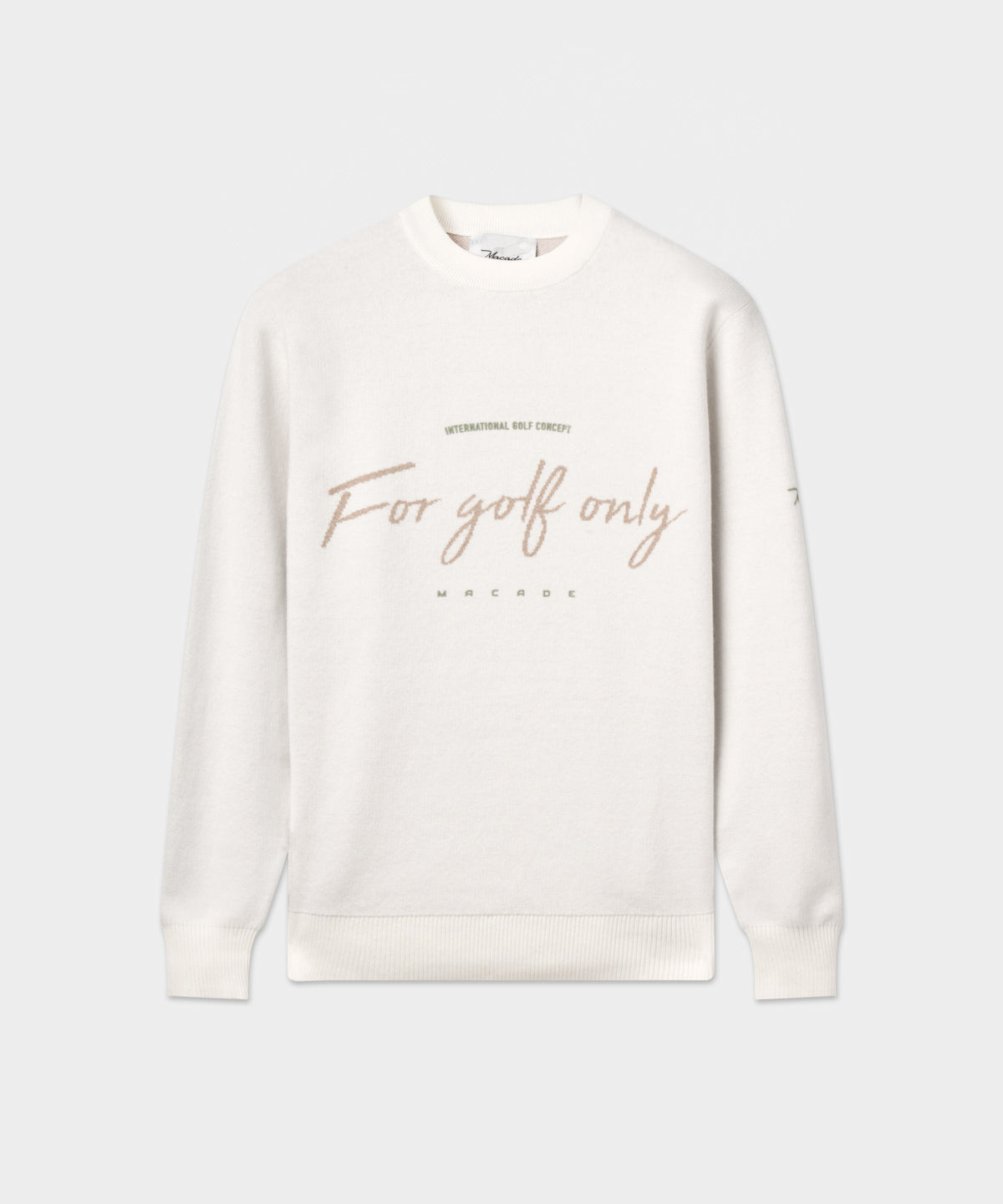 White Script Knit Crewneck