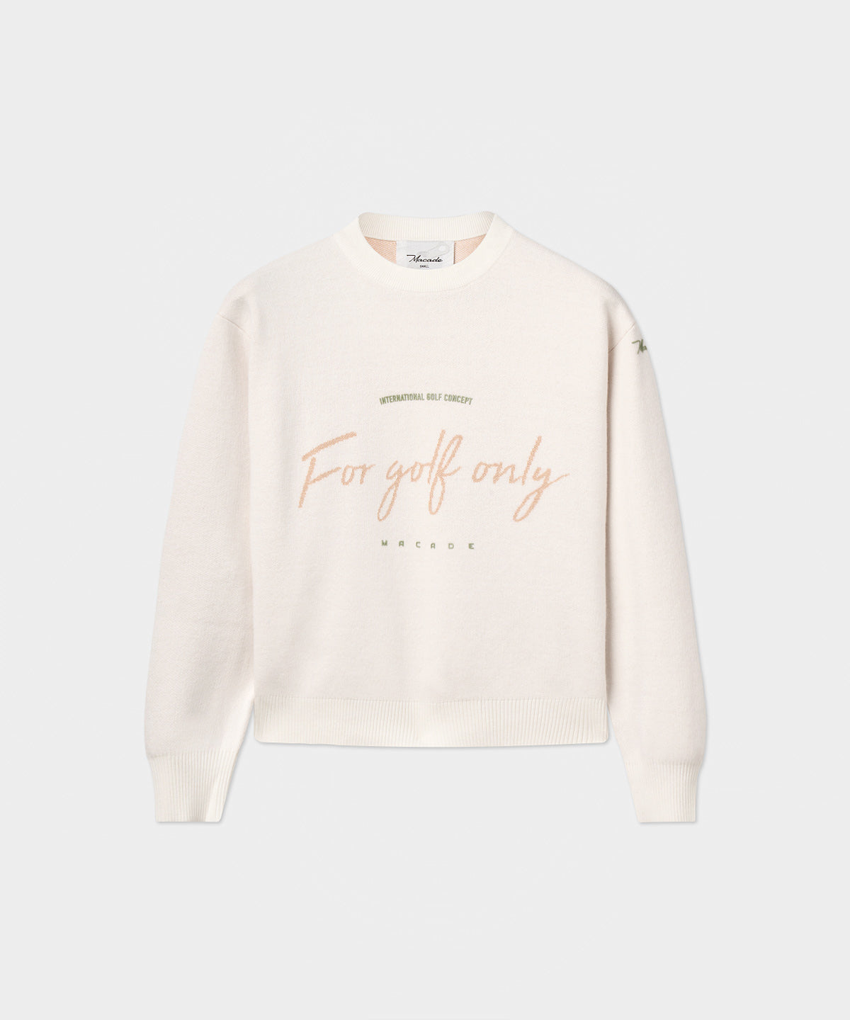 White Script Oversized Knit Sweater