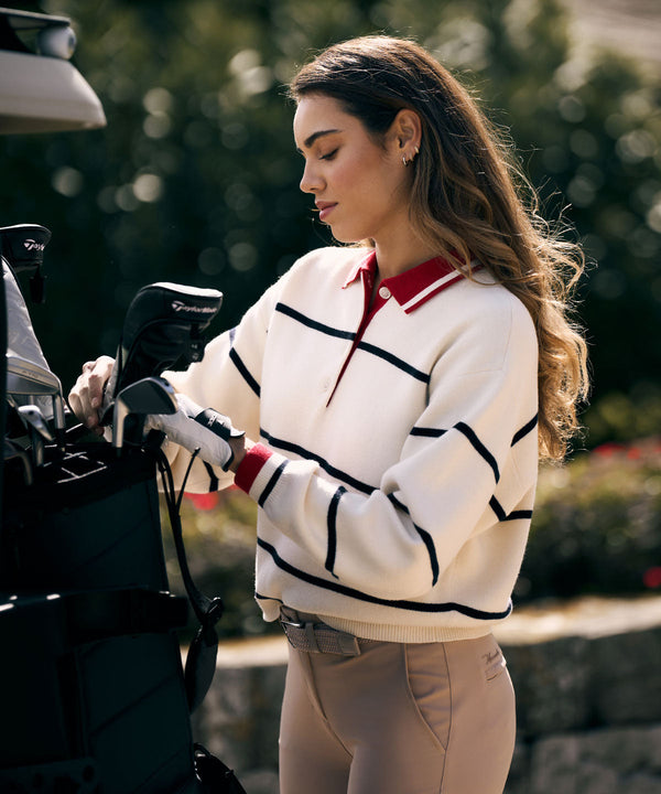 Club Knit Polo Sweater - Powder