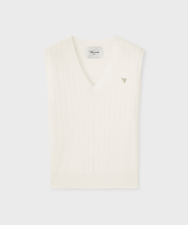 Ana Sleeveless V-Neck - Ivory