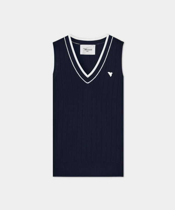 Ana Sleeveless V-Neck - Navy