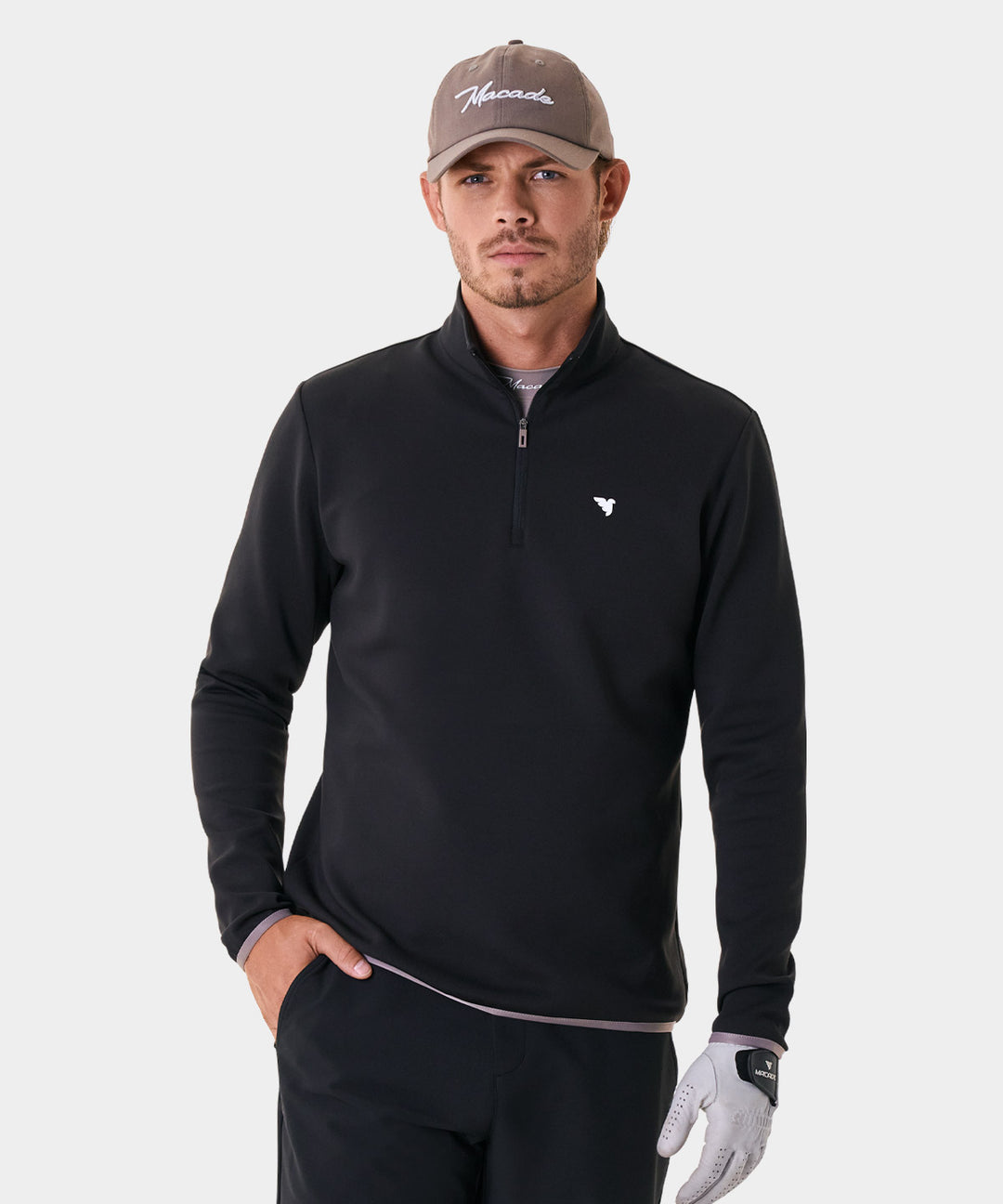 Black Therma Quarter Zip Macade Golf