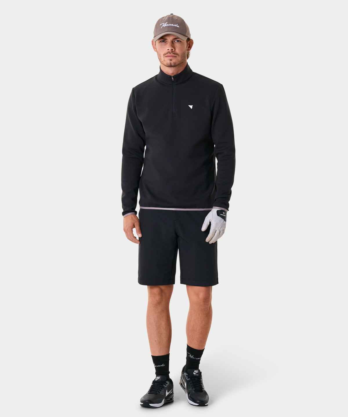 Black Therma Quarter Zip Macade Golf