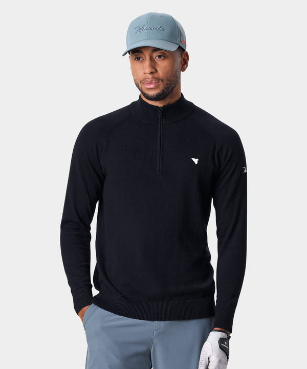 Tour Knit Quarter Zip - Black