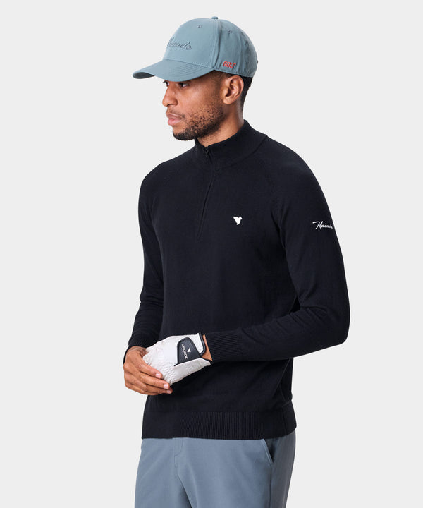 Tour Knit Quarter Zip - Black