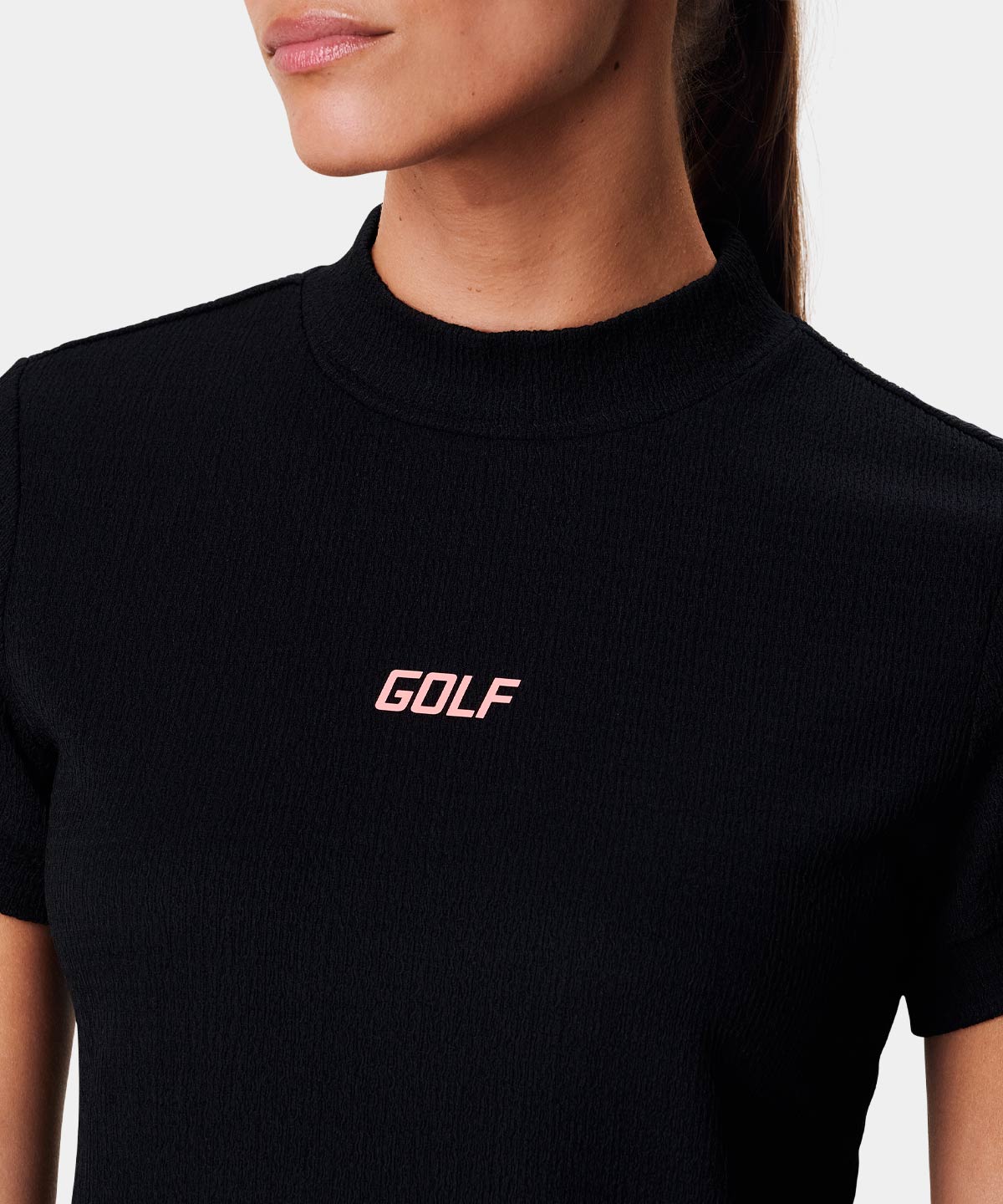 Black Mock Neck Shirt Macade Golf