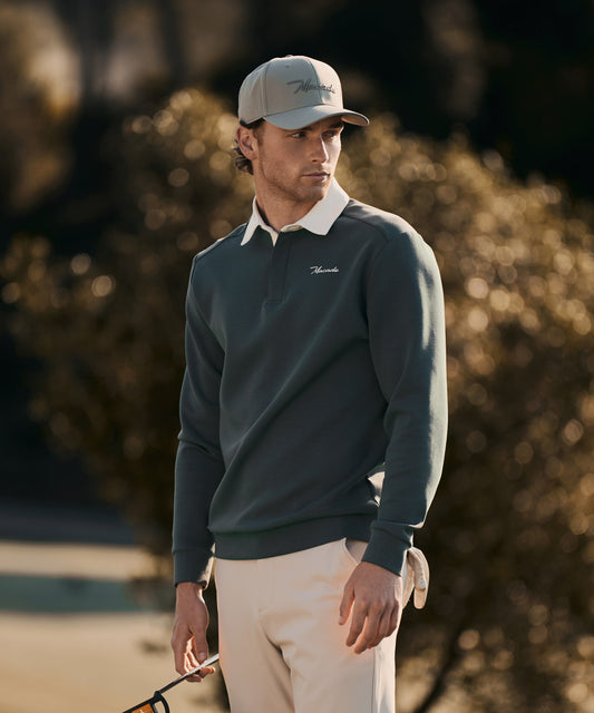 Blades Teal Gray Polo Sweatshirt