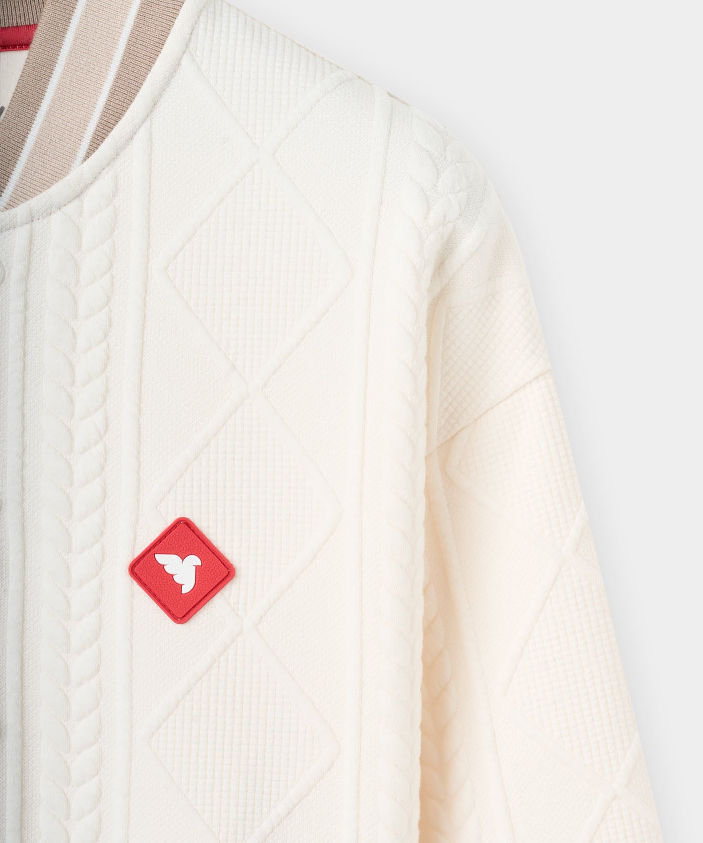 TR Bomber Pullover - Bone flatlay 03