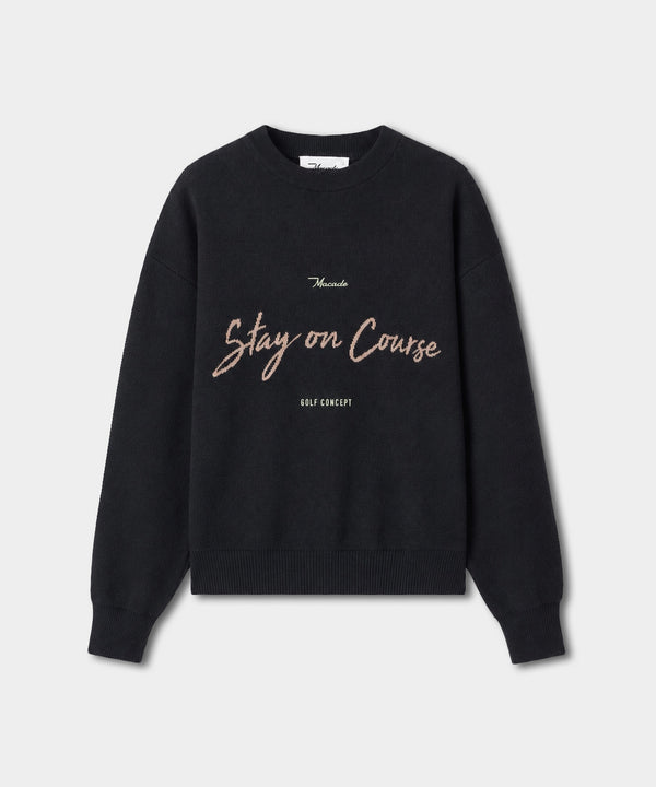 Cropped TX Knit Sweater - Black