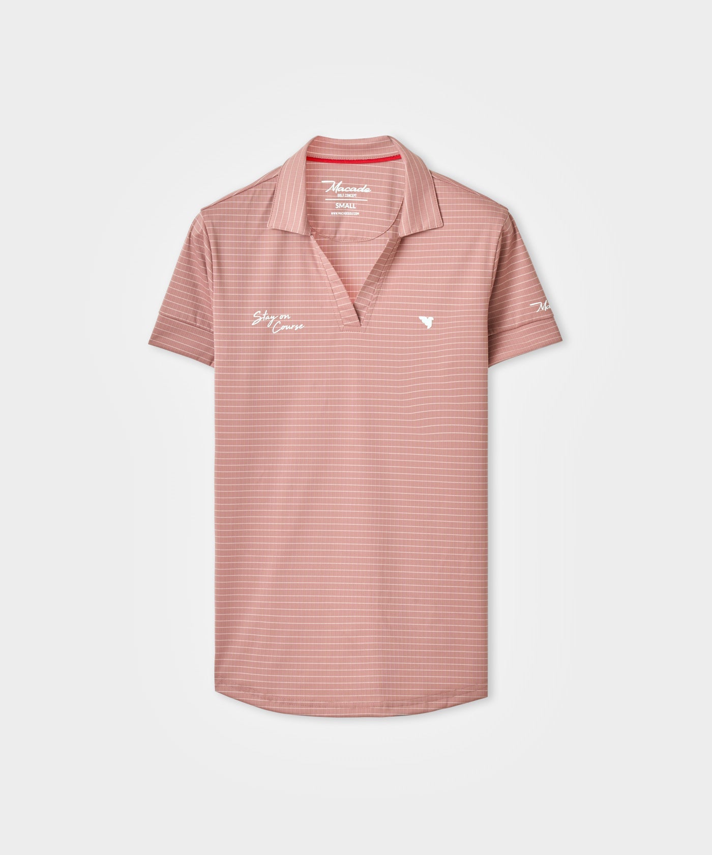 Striped Performance Shirt - Dusty Rose flatlay 01