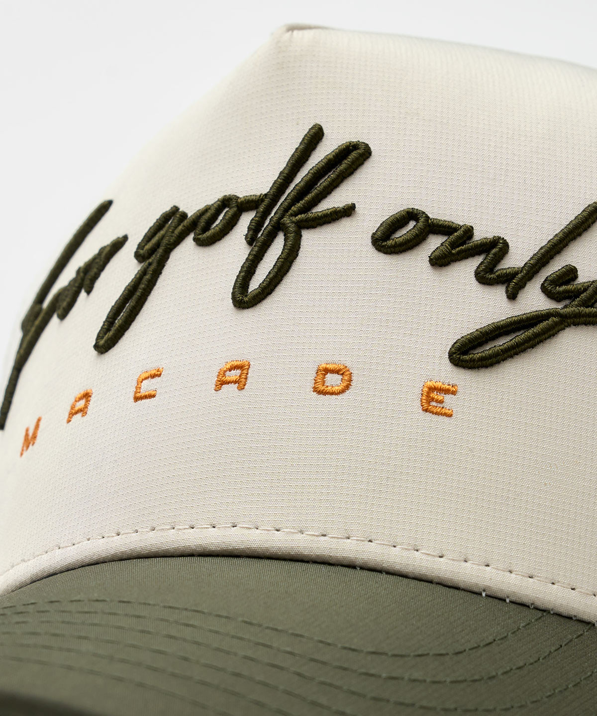 Olive Two-Tone Script Snapback Macade Golf