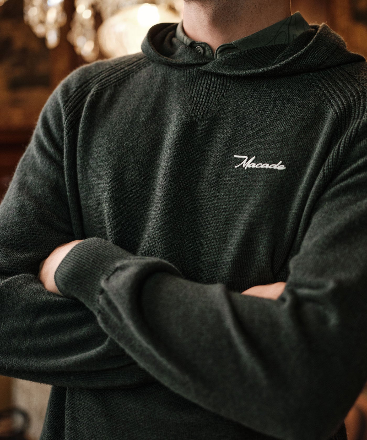 Flow Light Knit Hoodie - Pine