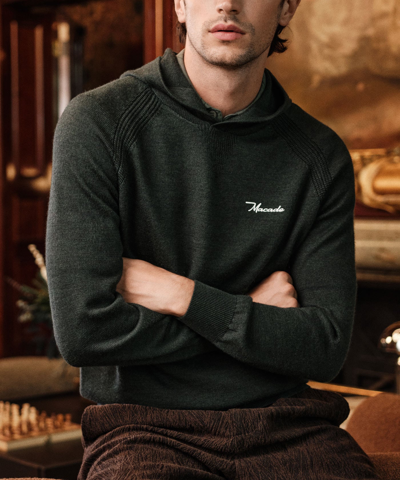 Flow Light Knit Hoodie - Pine