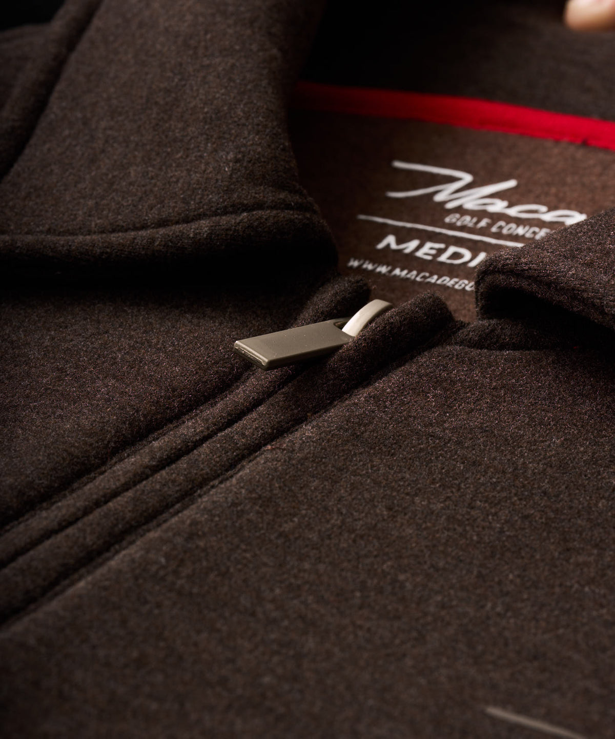 Hayes Long Sleeve Zip Polo - Brown