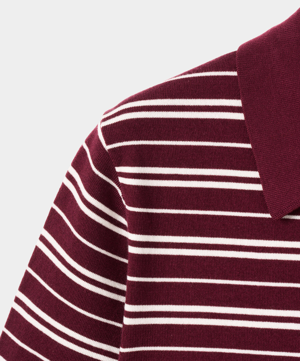Heather Striped Knit Shirt - Burgundy