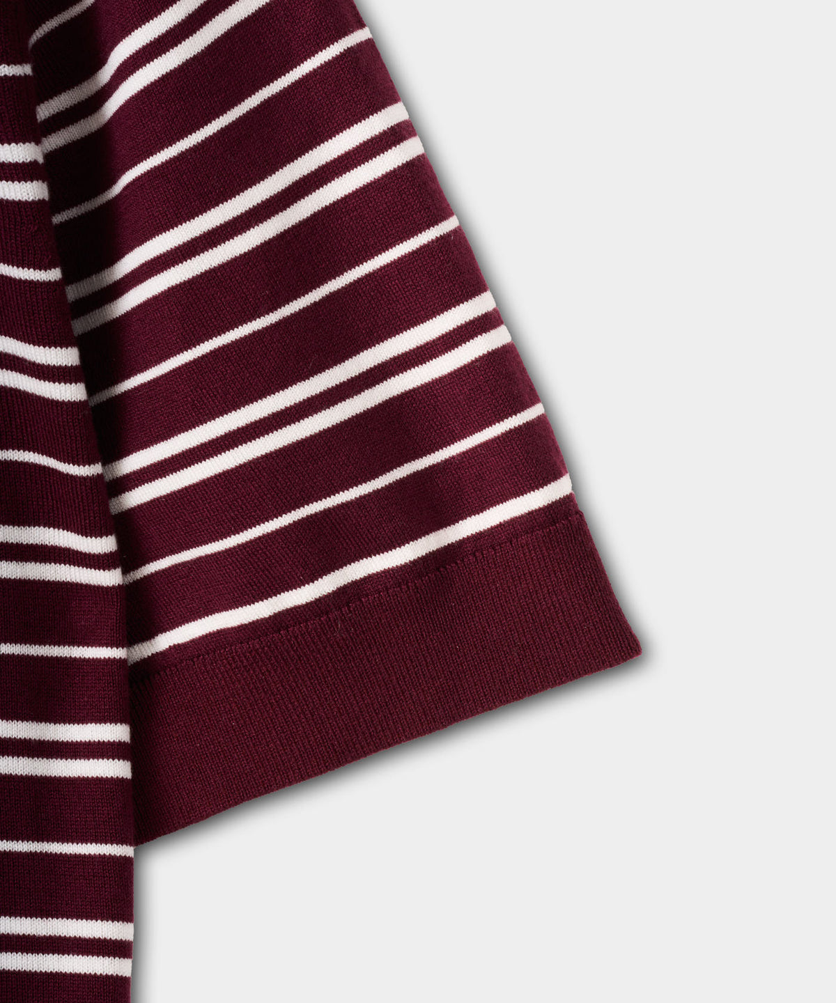 Heather Striped Knit Shirt - Burgundy