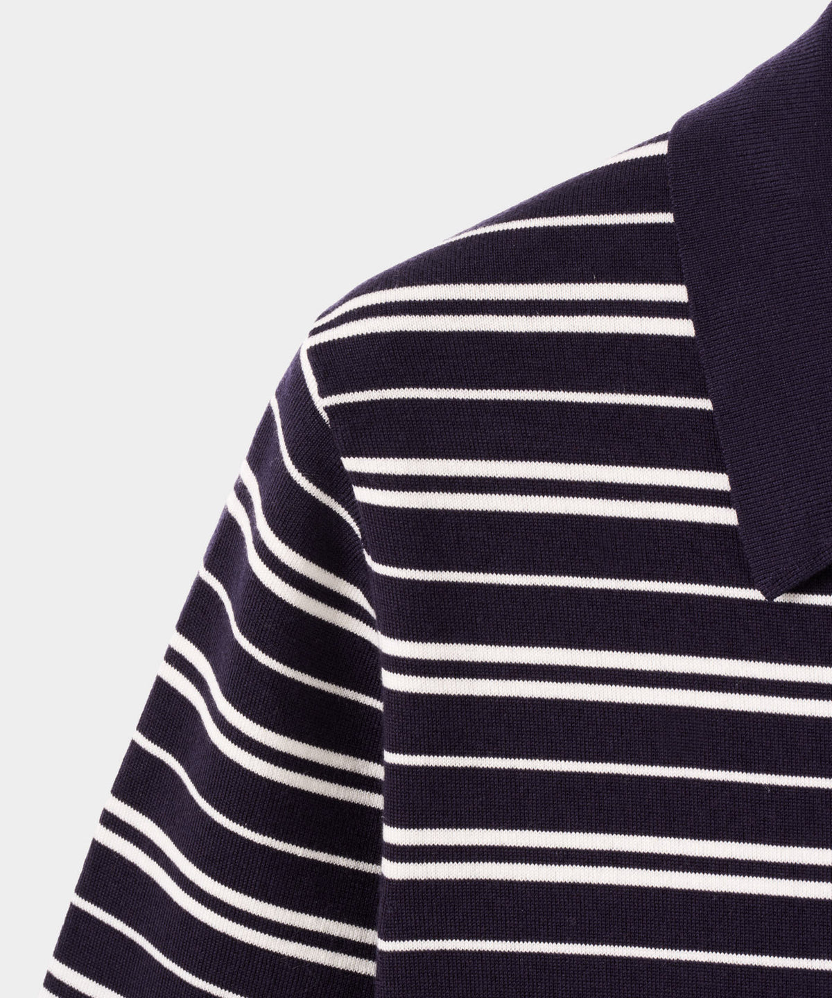 Heather Striped Knit Shirt - Navy