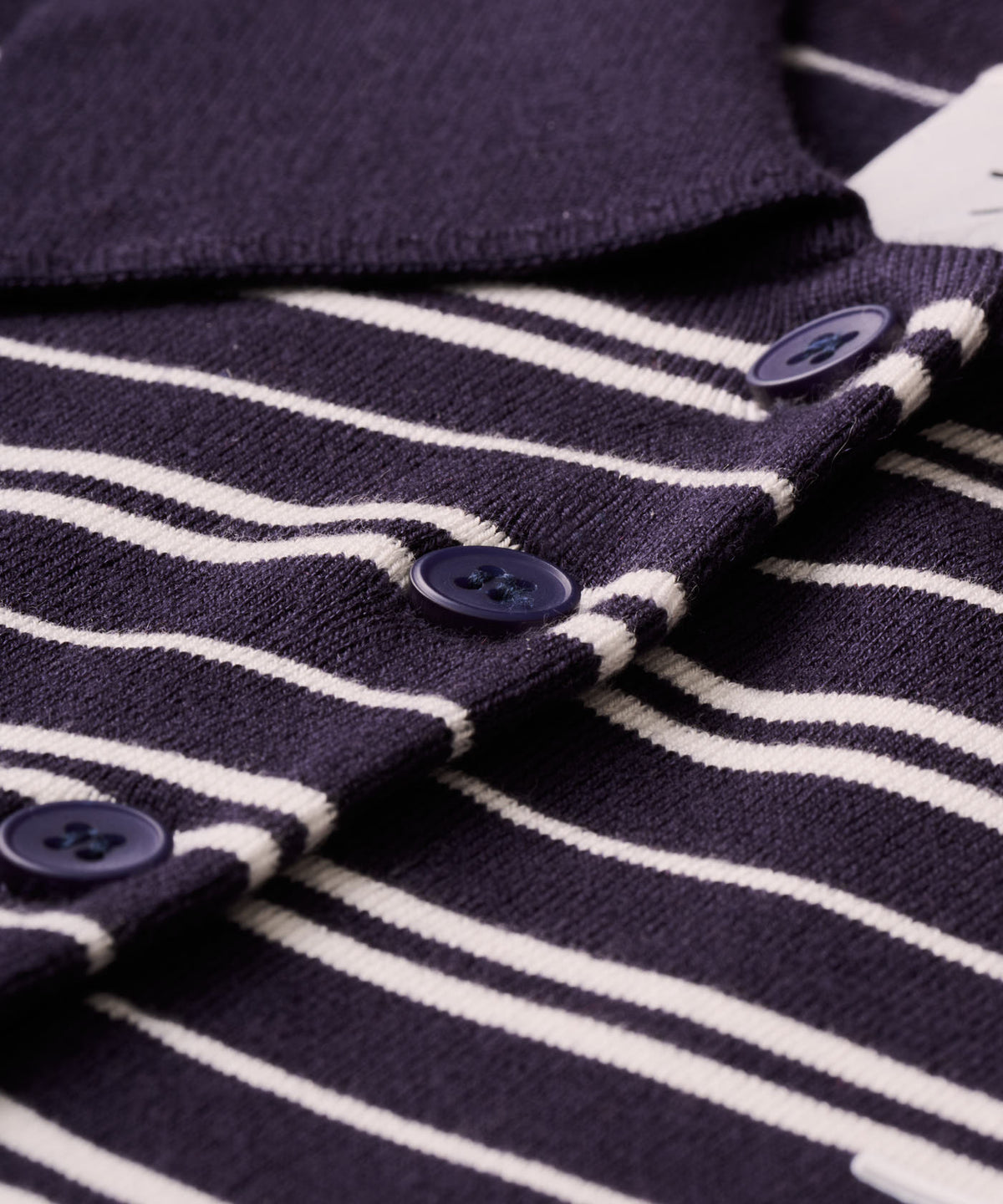 Heather Striped Knit Shirt - Navy