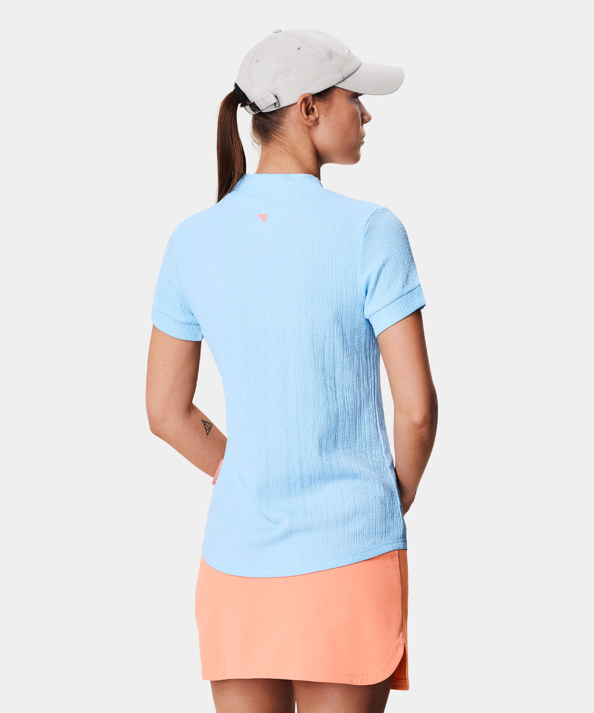 Light Blue Mock Neck Shirt Macade Golf