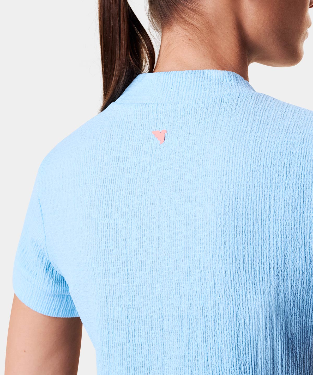 Light Blue Mock Neck Shirt Macade Golf
