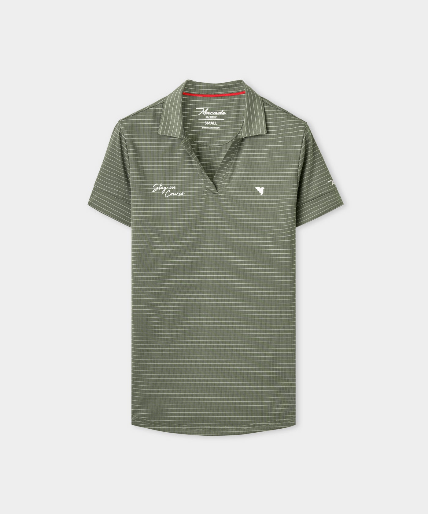 Striped Performance Shirt - Light Olive flatlay 01