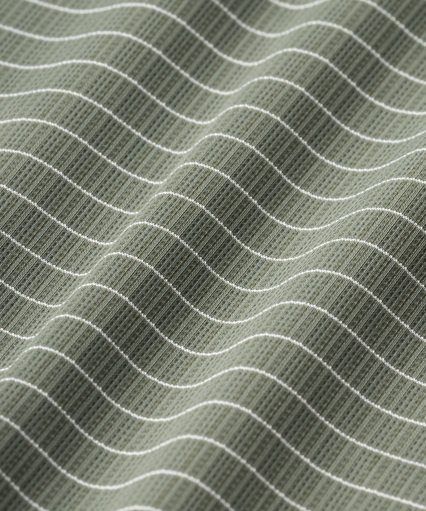 Striped Performance Shirt - Light Olive flatlay macros