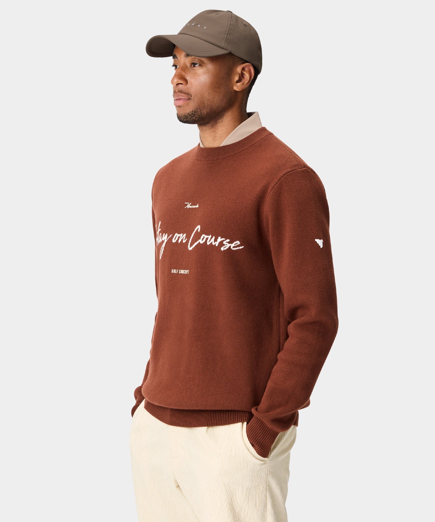 TX Intarsia Knit Crewneck - Rust