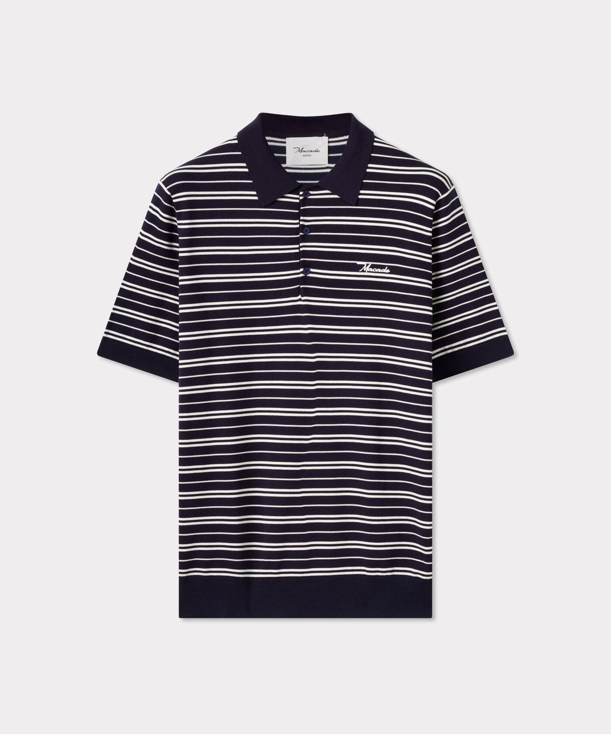 Dunes Striped Knit Shirt - Navy