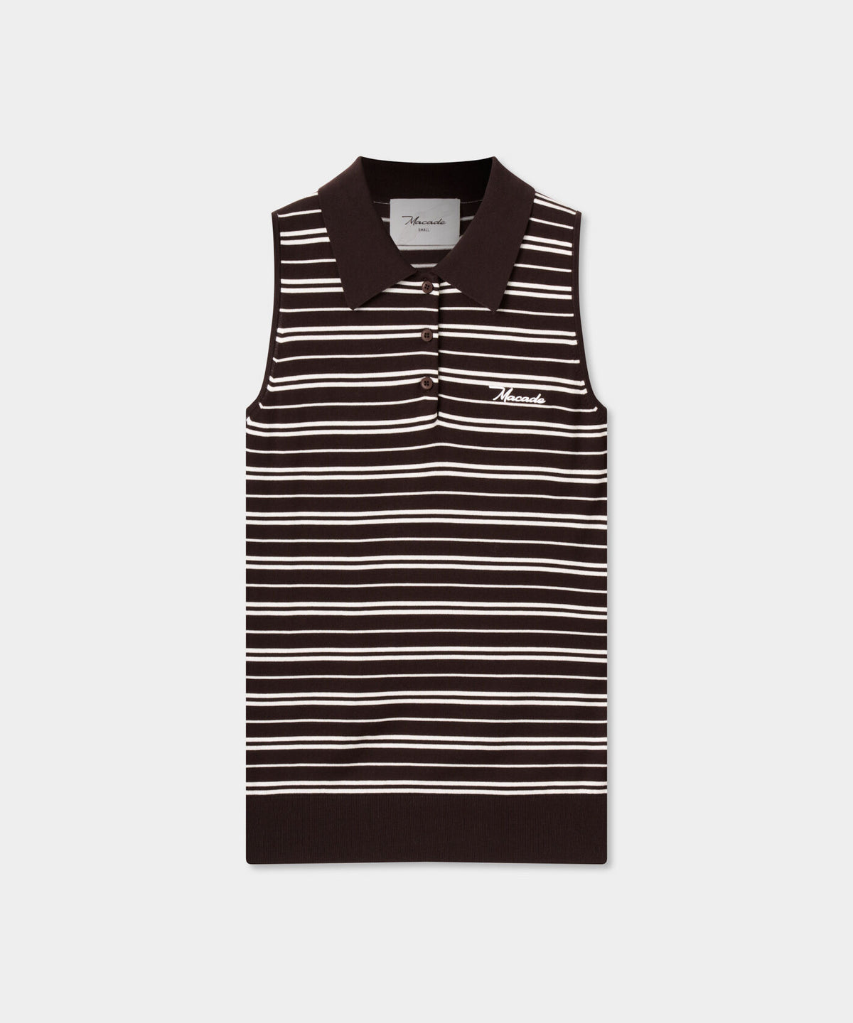 Heather Knit Sleeveless Shirt - Brown