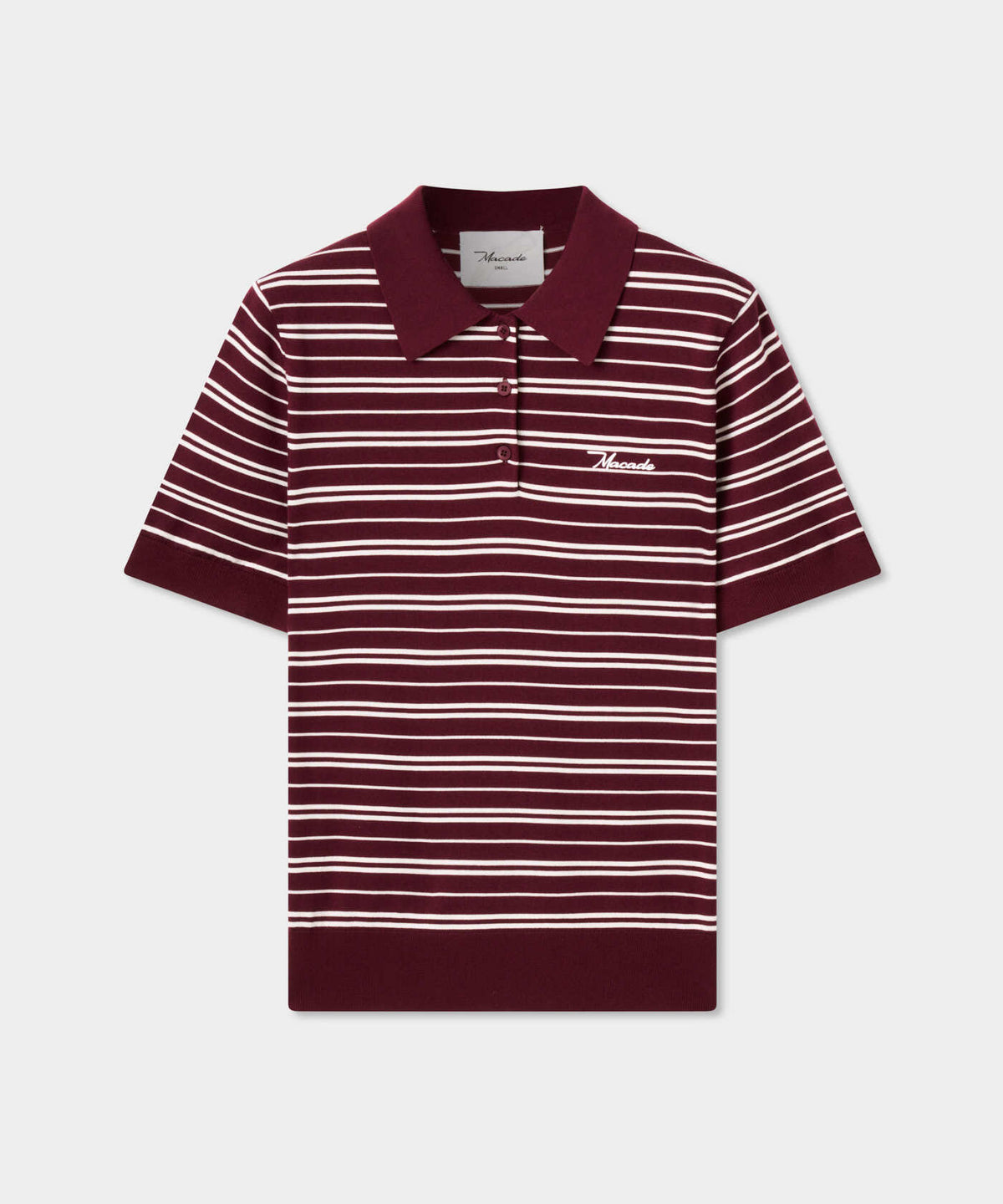 Heather Striped Knit Shirt - Burgundy