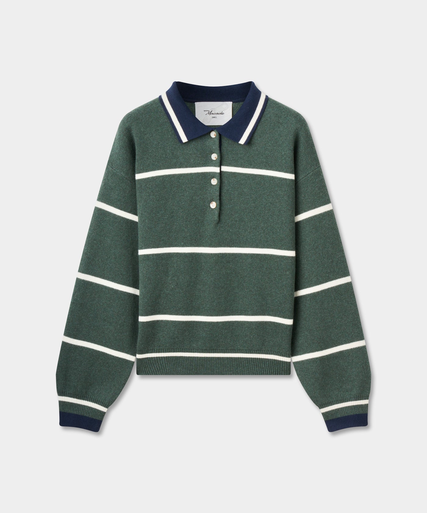 Green Club Knit Polo Sweater
