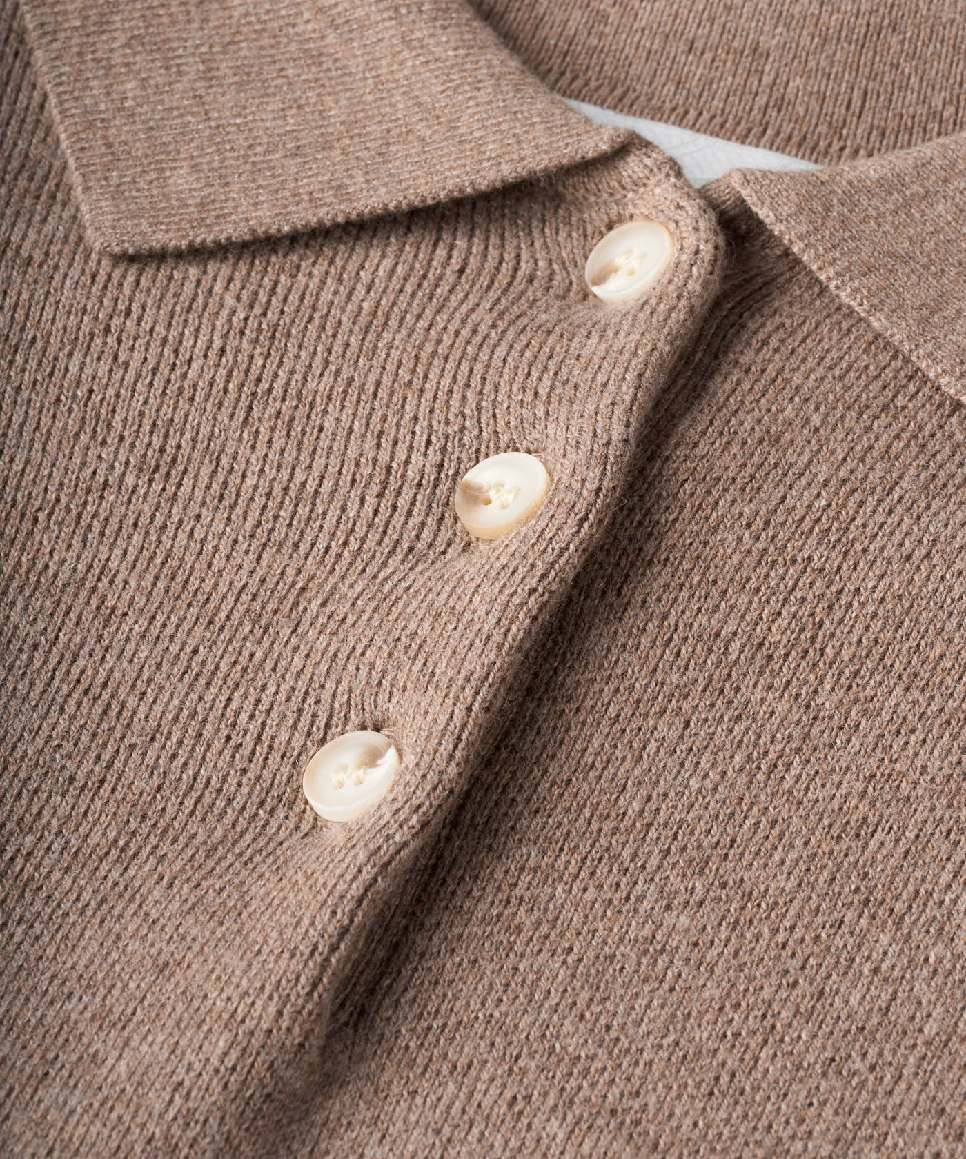 Brown Lite Knit Polo Sweater