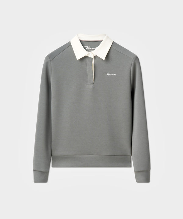 Rae Polo Sweatshirt - Teal Gray