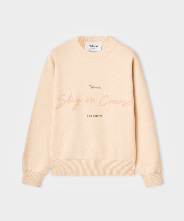 Cropped TX Knit Sweater - Sand